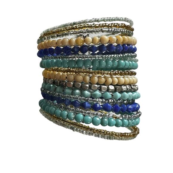 Wide Beaded Wrap Bracelet - Picture 3 of 6